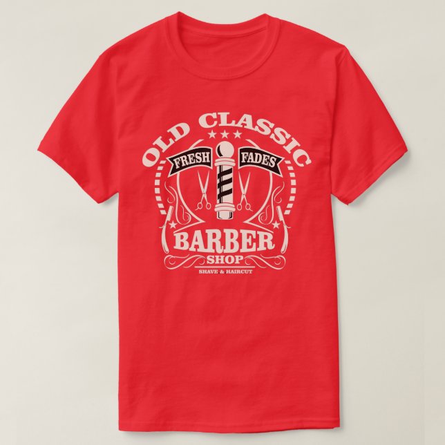 T-shirt Old Barber Shop Beard (Design devant)