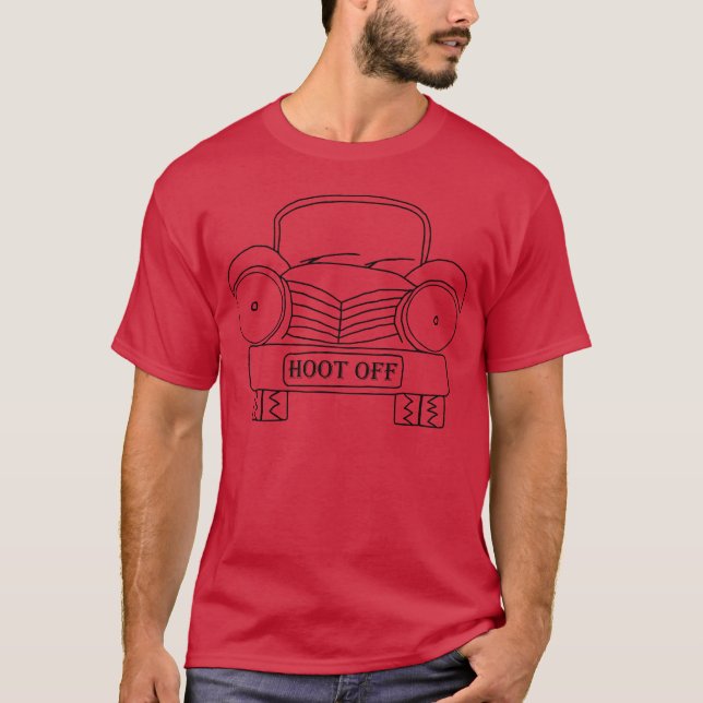 T-shirt Old Car Hoot Off lines family (Devant)