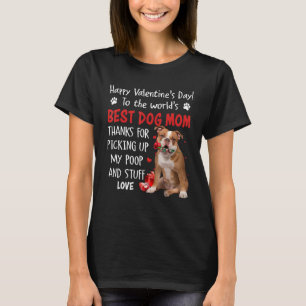 T-shirt Old English Bulldog Best Chien Maman Valentines Da