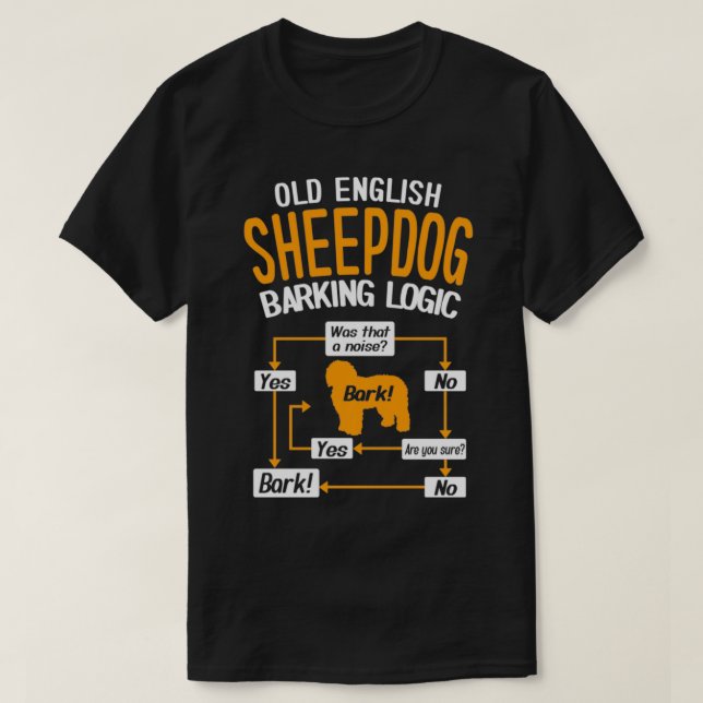 T-shirt Old English Sheepdog Barking Logic Funny Dog Lover (Design devant)