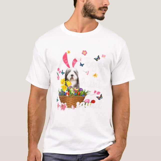 T-shirt Old English Sheepdog Happy Easter (Devant)