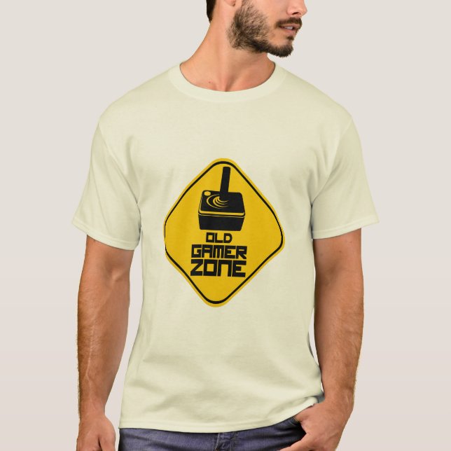 T-shirt old gamer zone geek manette jeu joystick humour  (Devant)