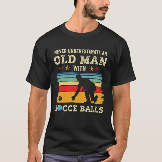 T-shirt Old Man Bocce Ball Team Boccia Bocci Grandpa Dad H (Devant)