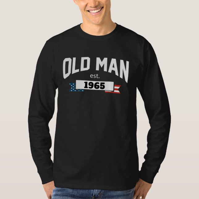 T-shirt Old Man Est 1965 Patriotic  Fathers Day (Devant)