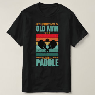 T-shirt Old Man Pickleball Paddle Retro Design