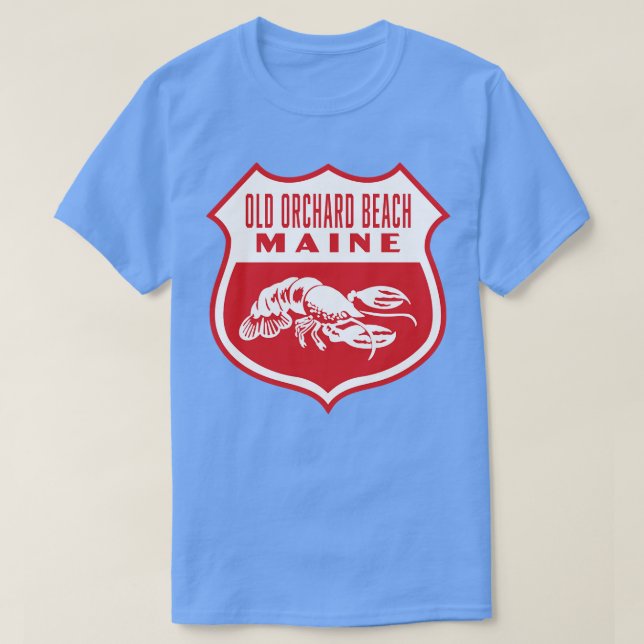 T-shirt Old Orchard Beach Maine Retro Shield Blanc (Design devant)