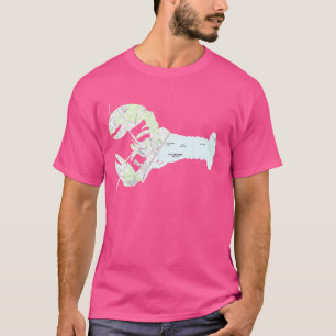 T-shirt Old Orchard Beach ME Carte de homard Silhouette