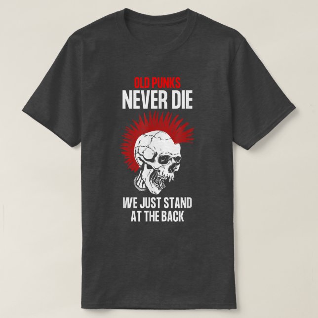 T-shirt Old Punks Never Die, Funny Rock Music 2129 (Design devant)