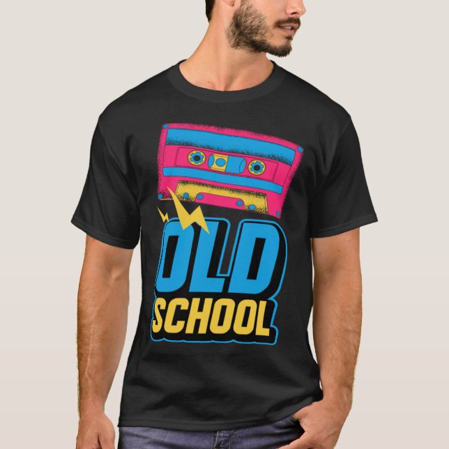 T-shirt Old School Awesome Retro Cassette Tape Oldies Vibe (Devant)