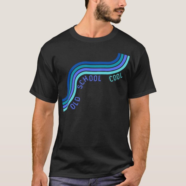 T-shirt "Old School Cool", design masculin (Devant)