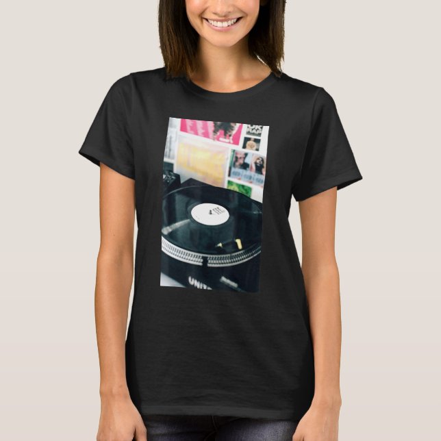 T-shirt Old School Hip hop Music DJ Vinyl Record (Devant)