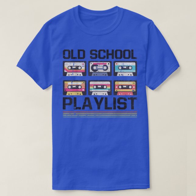T-shirt Old School Playlist Cassette Tape Music Retro 80s2 (Design devant)