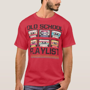 T-shirt Old School Playlist Cassette Tape Musique Retro 80