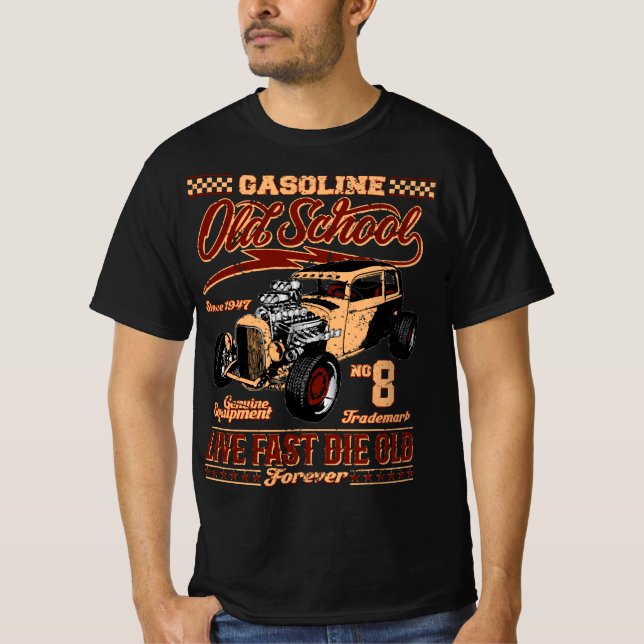 T-shirt Old School Rockabilly Hot Rod (Devant)