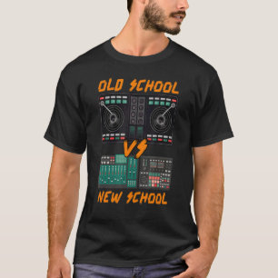 T-shirt Old School Set Vs New School Set Jouer Musique Dj