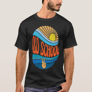 T-shirt Old School Vintage Sunset Old School Cravate Super