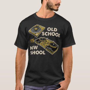 T-shirt Old School Vs New School DJ Tourne-disque Disco El
