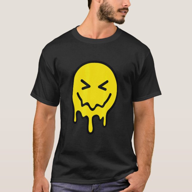T-shirt Old Skool Raver OldSkool Raving Meling Face Rave (Devant)