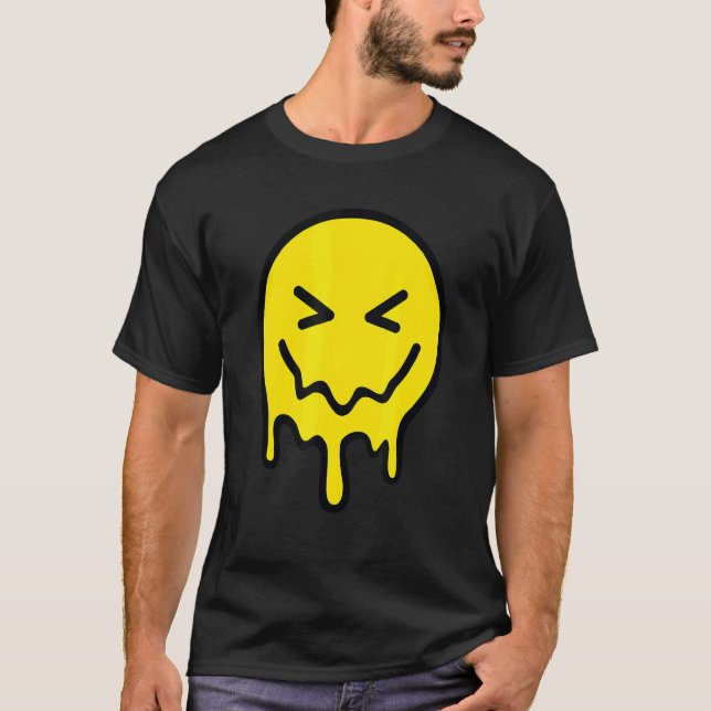 T-shirt Old Skool Raver OldSkool Raving Meling Face Rave (Devant)
