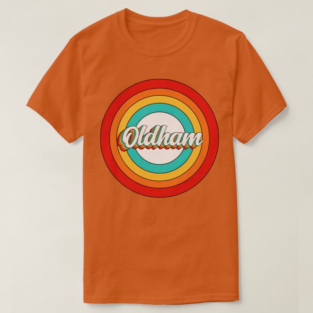 T-shirt Oldham Nom Chemise Vintage Oldham Circle (Design devant)