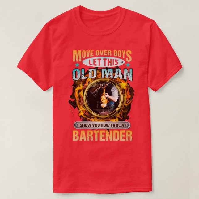 T-shirt Oldman Bartender Shirt (Design devant)