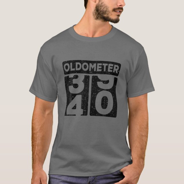 T-shirt Oldometer 39-40 | 40Th Birthday Funny Gift (Devant)