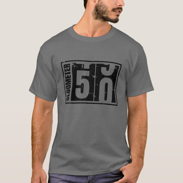 T-shirt Oldometer 49-50 50E Cadeau Anniversaire Hommes Fem (Devant)