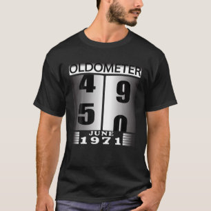 T-shirt Oldometer 49 50, Né En JUIN 1970, Funny 50E Bir