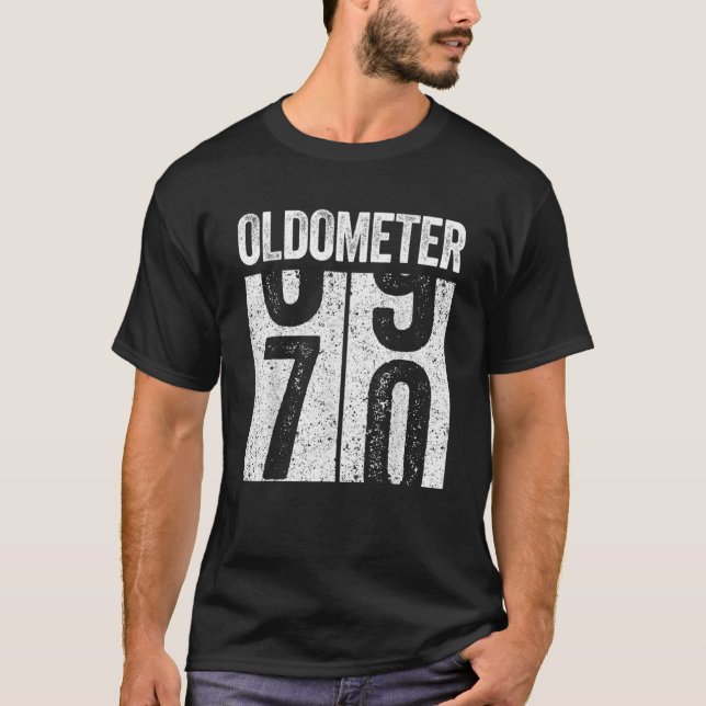 T-shirt Oldometer 69 70 70e fête d'anniversaire Hommes Fem (Devant)