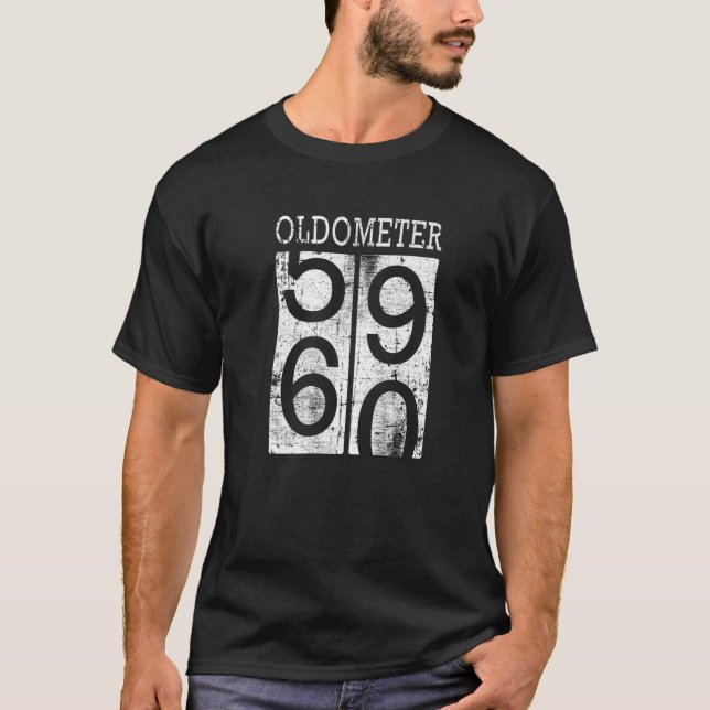 T-shirt Oldometer Funny 60E Anniversaire Distressed Papa (Devant)
