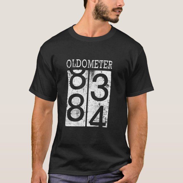 T-shirt Oldometer Funny 84e anniversaire Distressed Papa (Devant)