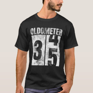 T-shirt Oldomètre 34-35 ans Vieux Homme Femme Anniversaire
