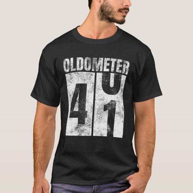 T-shirt Oldomètre 40-41 ans Vieux Homme Femme Anniversaire (Devant)