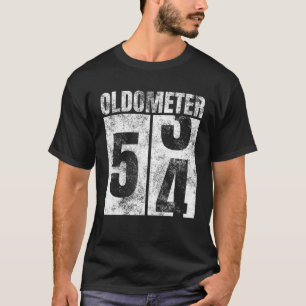 T-shirt Oldomètre 53-54 Ans Vieux Homme Femme Anniversair