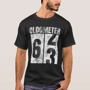T-shirt Oldomètre 62-63 Ans Vieux Homme Femme Anniversaire