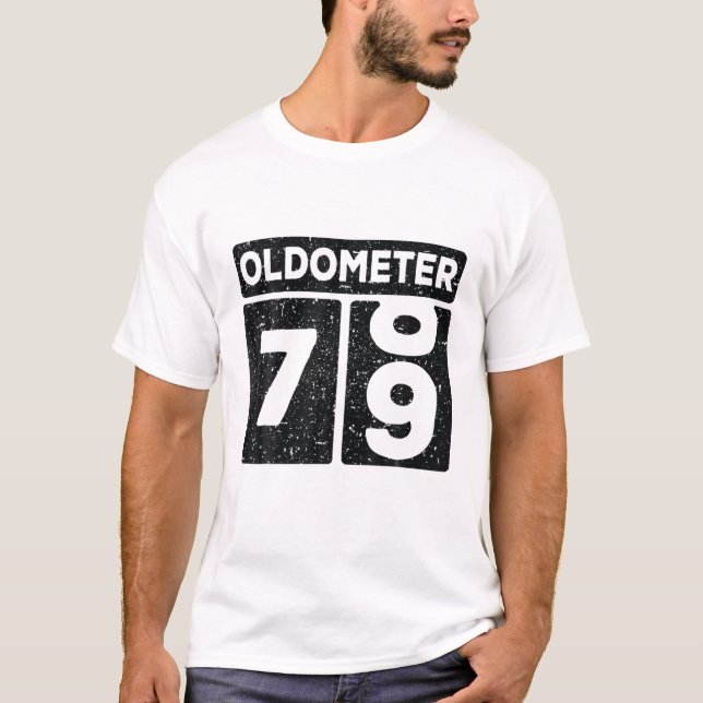 T-shirt Oldomètre 78-79 Ans Amusant 79E Anniversaire Homme (Devant)