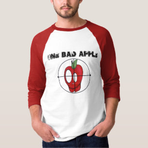 T-shirt Oldschool d'OBA 3/4 cible rouge de crâne de pomme