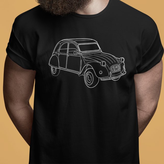 T-shirt Oldtimer 2cv Ente Diagonal Linienzeichnung (Créateur téléchargé)