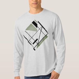 T-shirt Olive Black Diagonal MCM Look Géométrique Abstrait