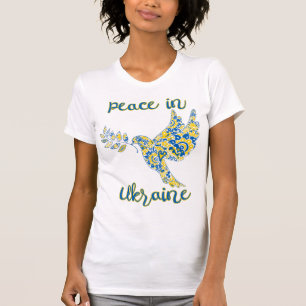 T-shirt Olive branche colombe de paix drapeau ukrainien co
