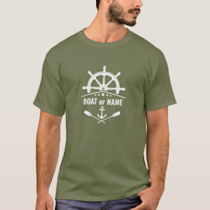 T-shirt Olive Green Ancre Oars Navire de location ou nom