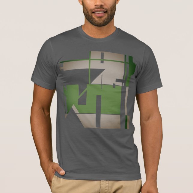 T-shirt Olive Grey Metallic d'inspiration sud-ouest Abstra (Devant)