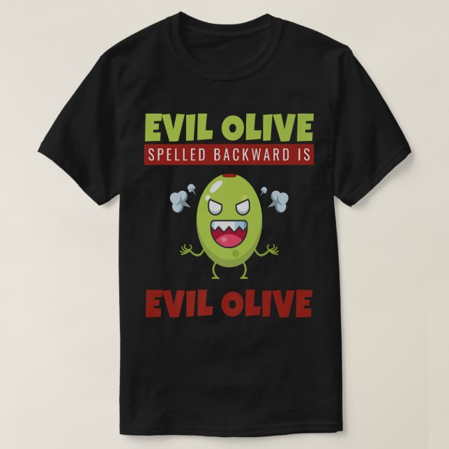T-shirt Olive I Evil Olive I Olive Lover Vegan Evil (Design devant)