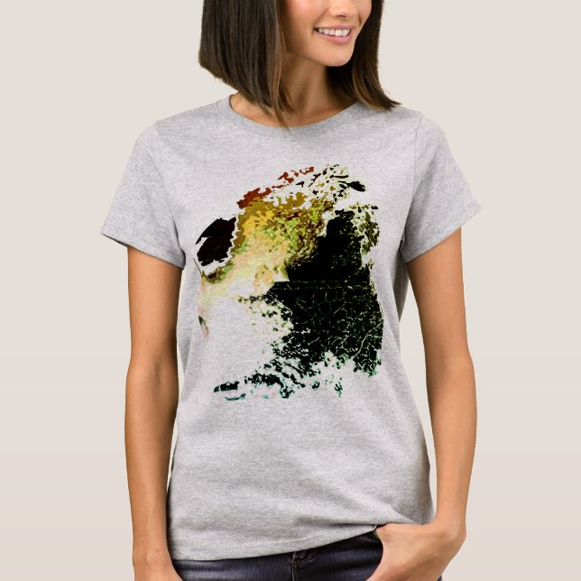 T-shirt Olive Or Tan Airbrush Peinture Splashes MCM Look (Devant)