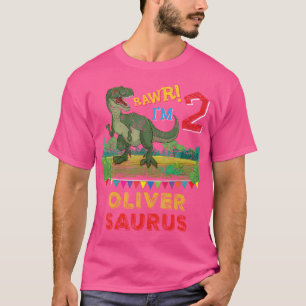 T-shirt Oliver Saurus Rawr I M 2 Dinosaure T-Rex Personali
