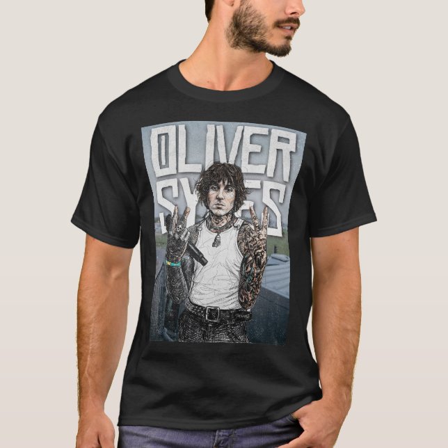 T-shirt Oliver Sykes Illustration – Rock Star Portrait (Devant)