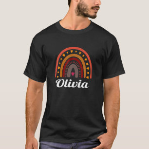 T-shirt Olivia Colorful Rainbow Funny Women/Girl/Baby Name