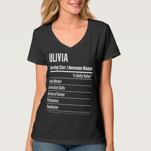 T-shirt Olivia Faits nutritionnels Taille de service Calor (Devant)