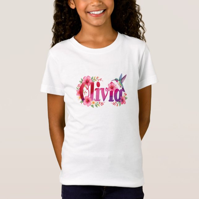 T-Shirt Olivia - Personalised Shirt  - For Kids (Devant)