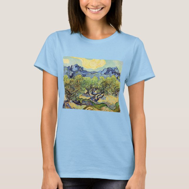 T-shirt Oliviers avec Alpilles par Vincent van Gogh (Devant)